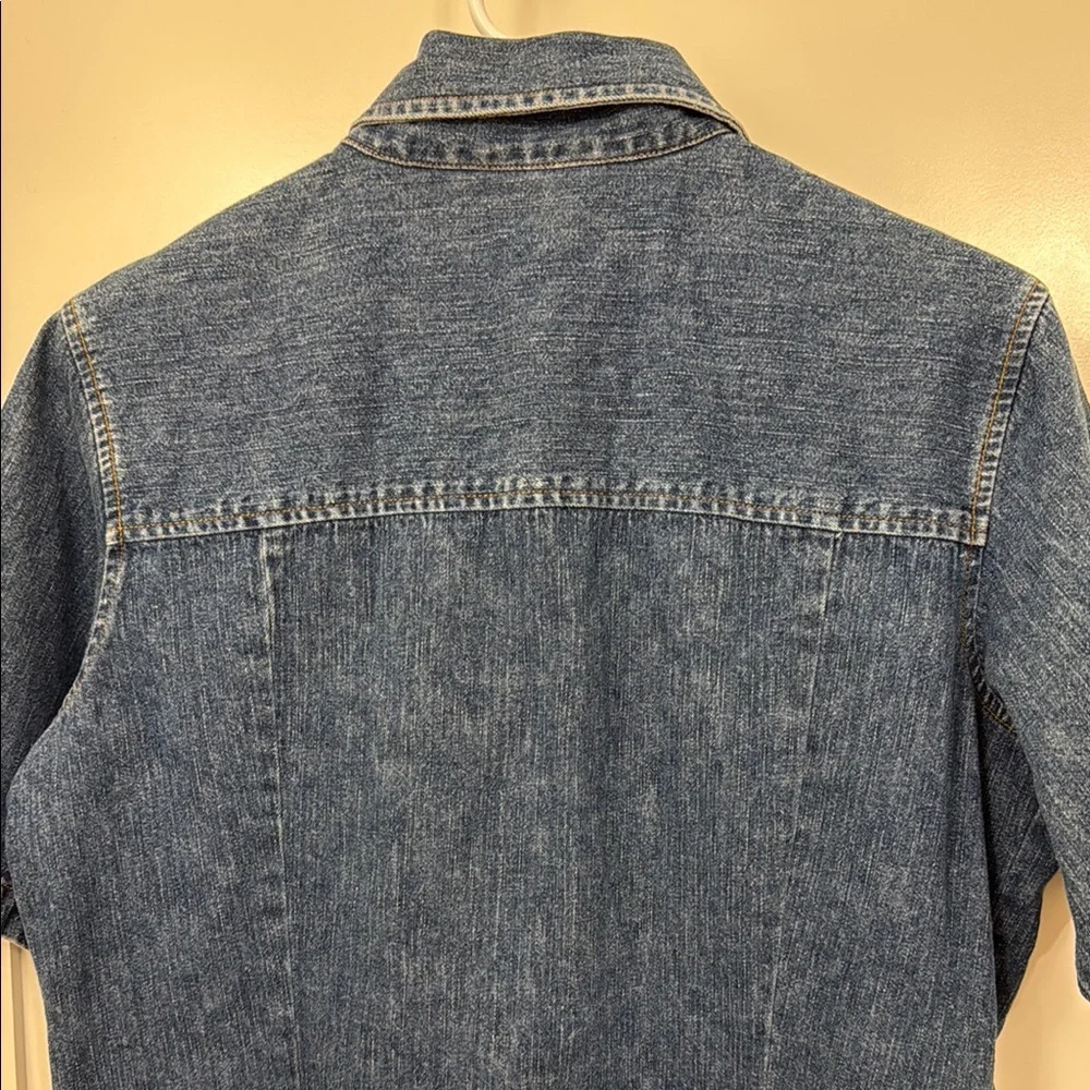 LAURA ASHLEY vintage Denim Blue Short Shirt - Picture 8 of 10